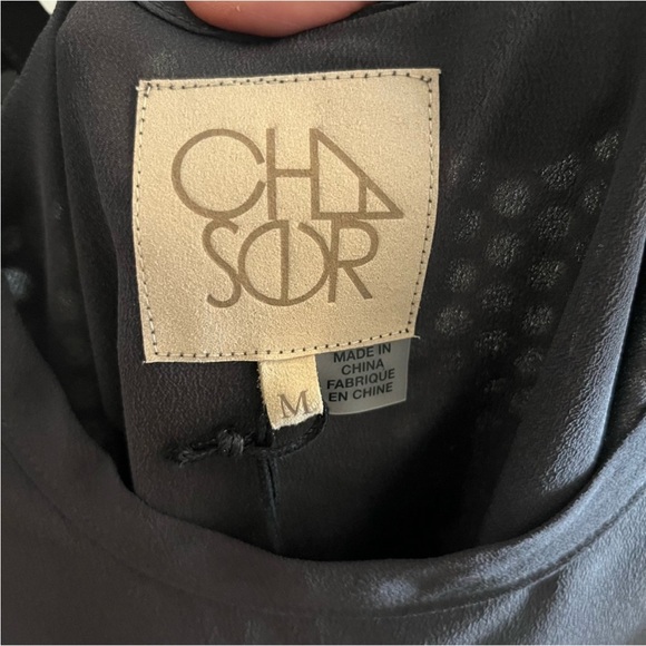 Chaser Silk Tank Style Swim Coverup Size Medium in Vintage Black NW Sample Tag - Picture 2 of 7